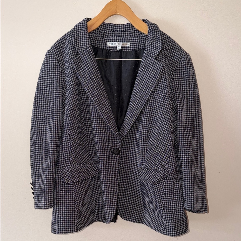 Veronica Beard Schoolboy Jacket Blazer in Houndstooth Size 20 - Picture 2 of 5